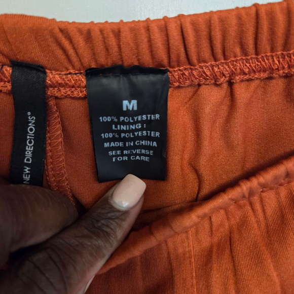 New Directions Rust Pleated Midi Skirt M - Picture 5 of 5